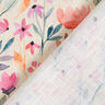 Watercolour spring flowers linen cotton blend – offwhite,  thumbnail number 5