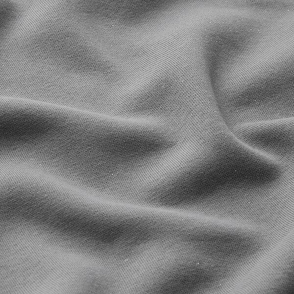 Brushed Sweatshirt Fabric plain Lurex – dark grey/silver,  image number 3