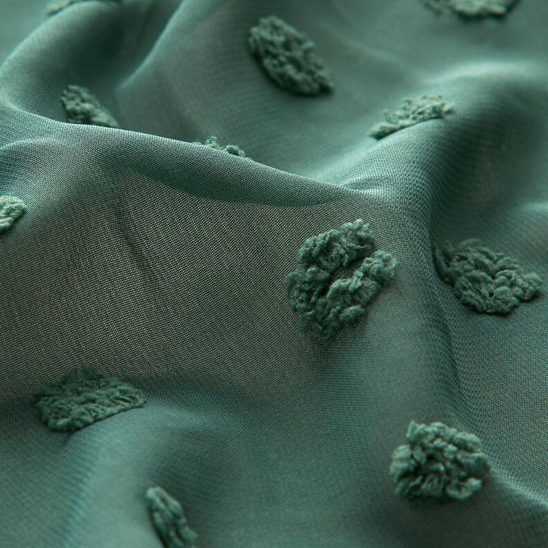 Large dobby dots chiffon – fir green,  image number 2