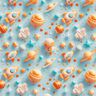 Cotton Poplin Cosmos Digital Print – light blue,  thumbnail number 1