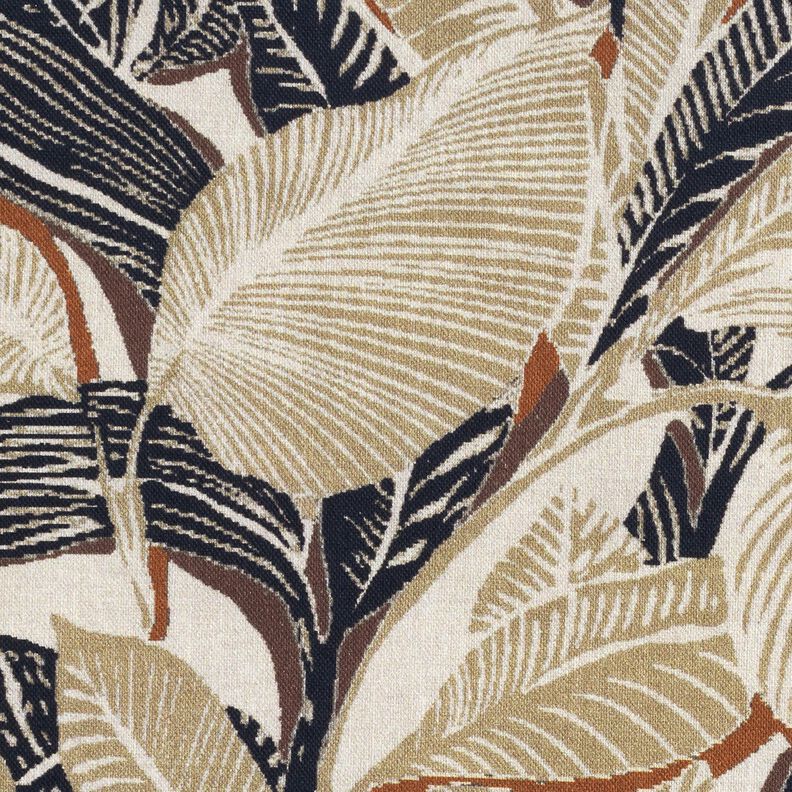 Decor Fabric Half Panama intertwined leaves – natural/light khaki, image number 5