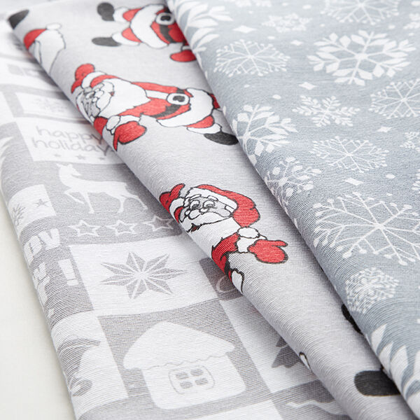Decor Fabric Canvas Cheery Santa – light grey/red,  image number 5