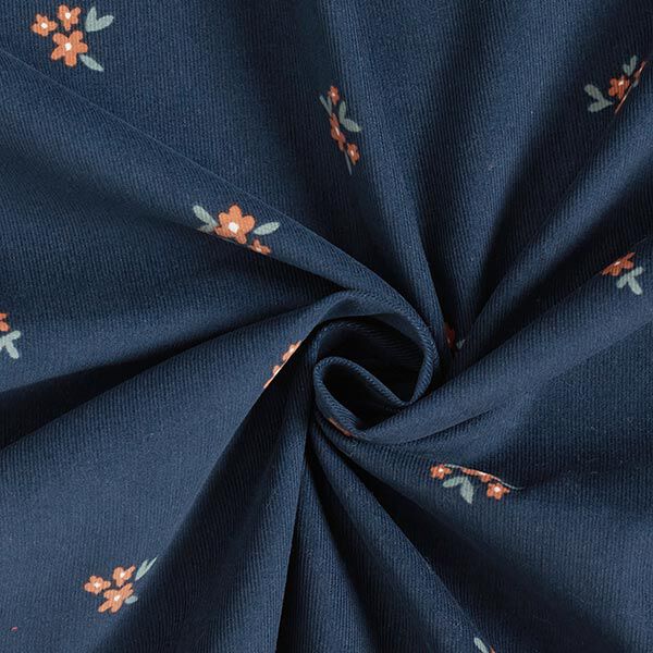 Baby Cord scattered flowers | by Poppy – navy blue,  image number 3