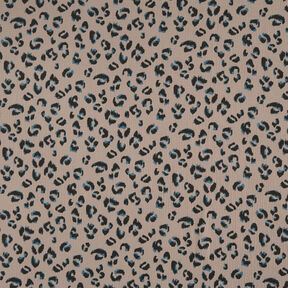 Double Gauze/Muslin leopard print – taupe/petrol, 