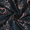 Cotton Jersey gold-speckled hearts | Glitzerpüppi – blue-black/dark dusky pink,  thumbnail number 3
