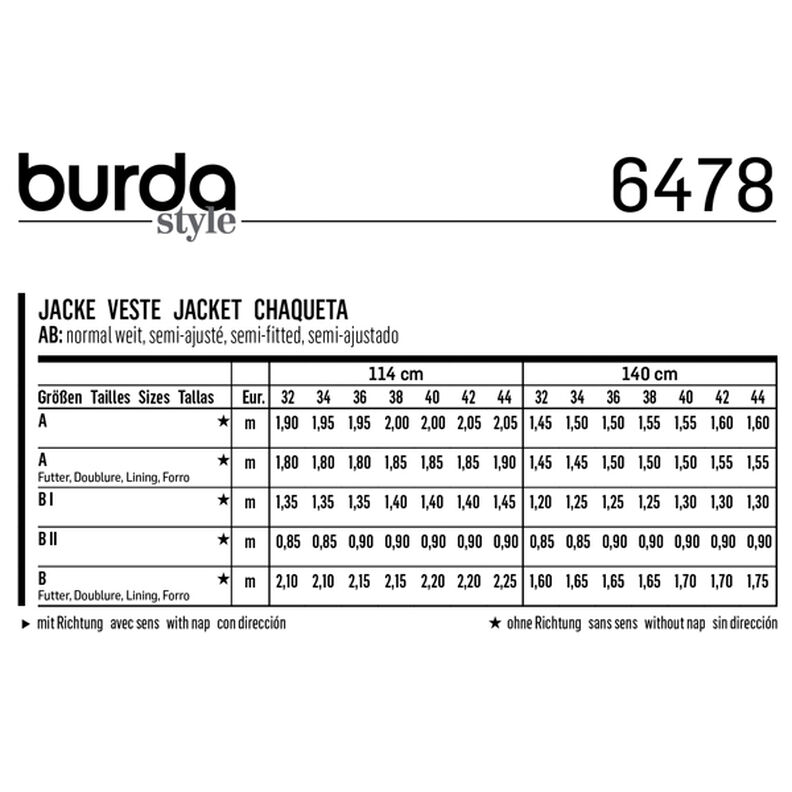 Jacket | Blouson, Burda 6478 | 32 - 44,  image number 9