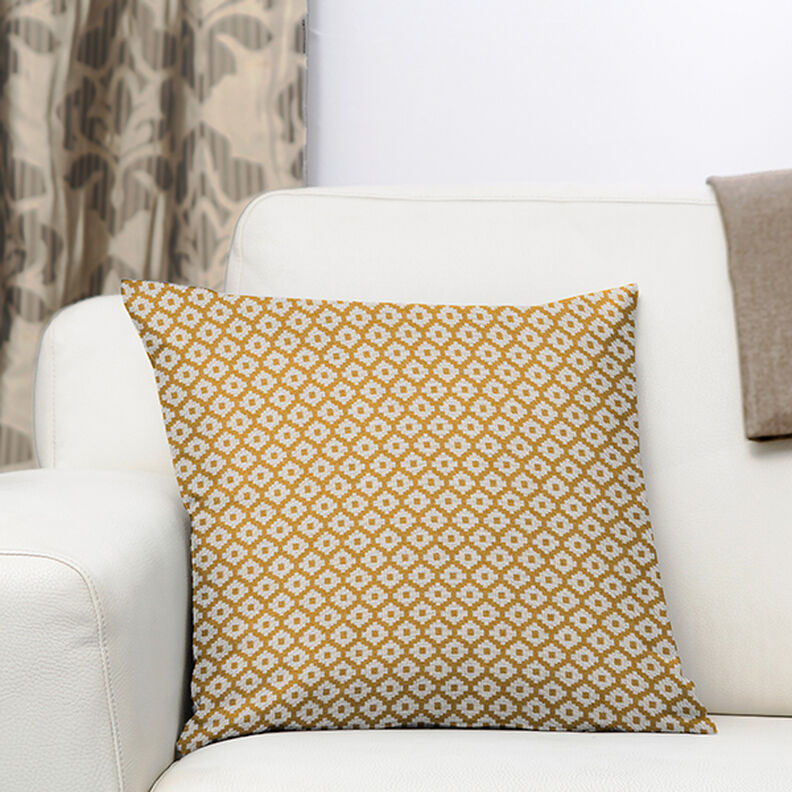 Outdoor fabric jacquard rhombus – mustard,  image number 6