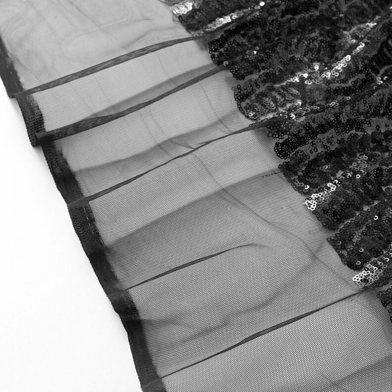 Plain micro sequin fabric – black,  image number 3