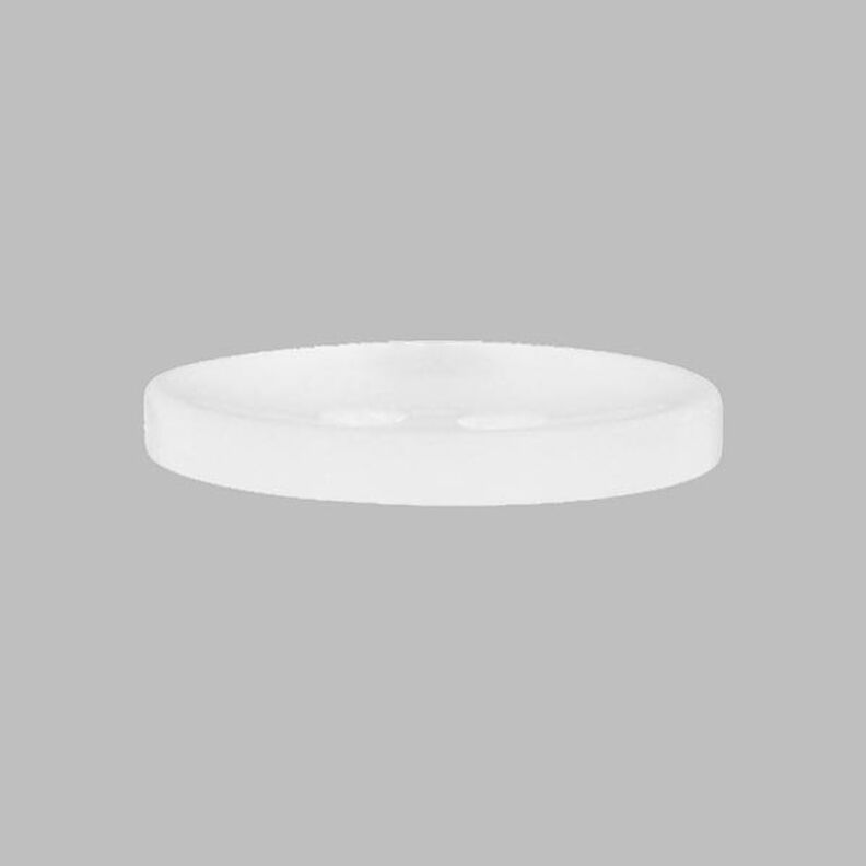 Plain Plastic Button - white,  image number 2