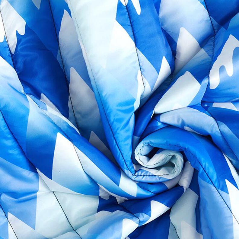 Quilted Fabric Mountains – royal blue/white,  image number 3