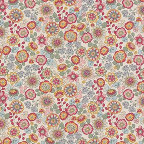 Decor Fabric Half Panama Large Flowers – natural/pink, 