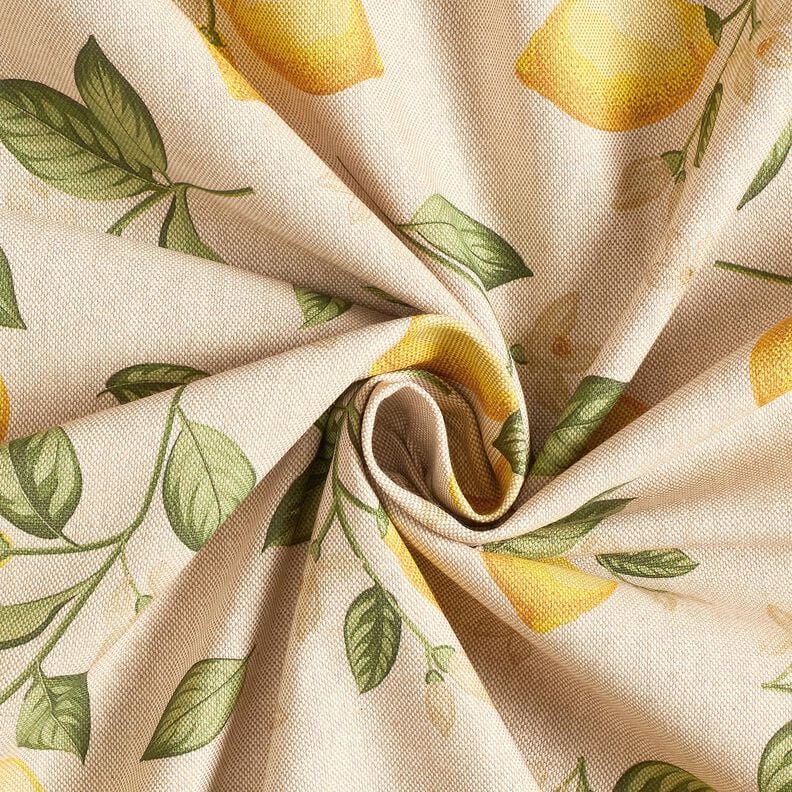 Decor Fabric Half Panama Little lemon tree – natural/yellow,  image number 3