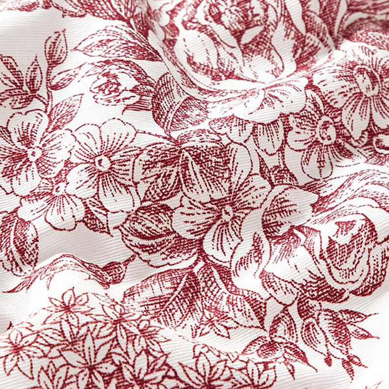 Decor Fabric Canvas romance – white/carmine,  image number 2