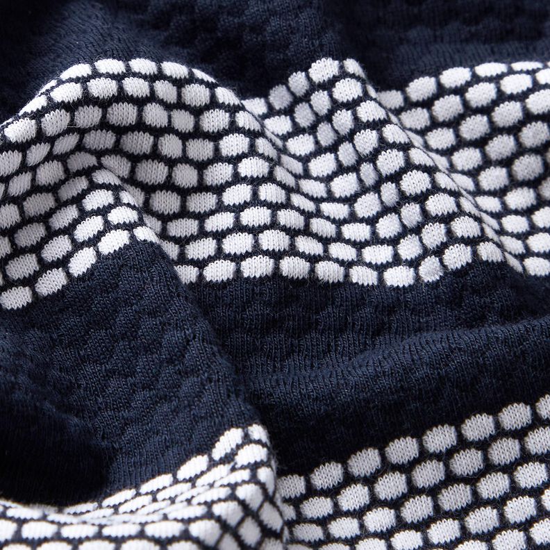 Cotton Jersey dotted stripes – navy blue/white,  image number 2