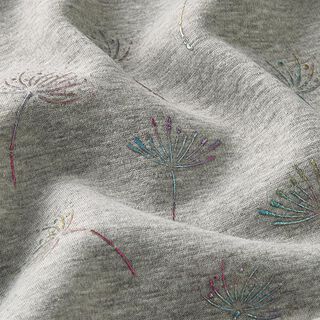 Alpine Fleece Dandelions Foil Print – grey, 