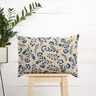 Decor Fabric Half Panama little flowers – natural/ocean blue,  thumbnail number 8