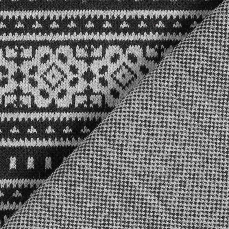 Knitted jacquard Norwegian stripes – light grey/black,  image number 5