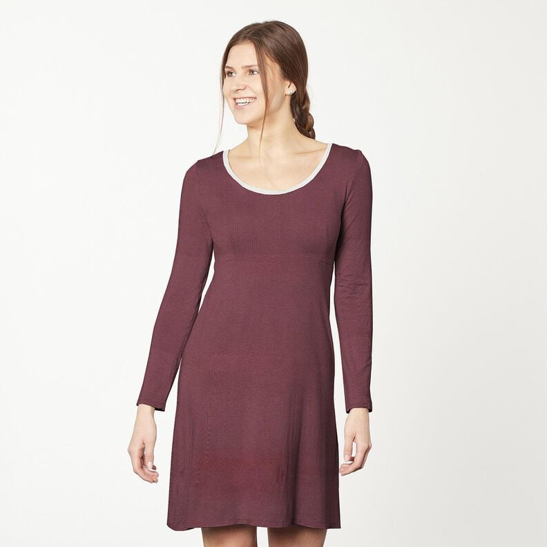 Ribbed Jersey fine 2-1-1-1 ribs – aubergine,  image number 7