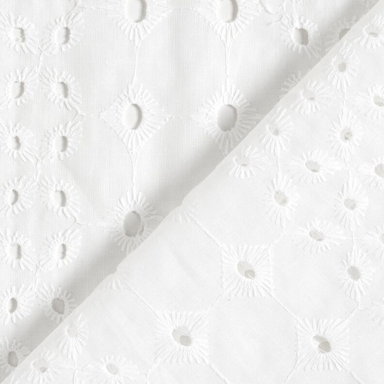 Ornament broderie anglaise cotton fabric – white,  image number 4