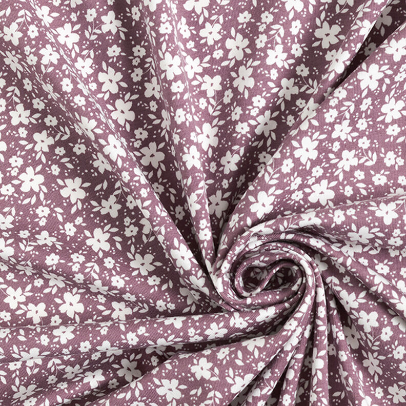 Cotton Jersey bi-colour flowers – dark dusky pink,  image number 3