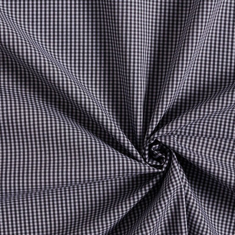 Shirt fabric small check – black/light blue,  image number 3