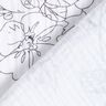 Double Gauze/Muslin painted flower meadow – white/black,  thumbnail number 4