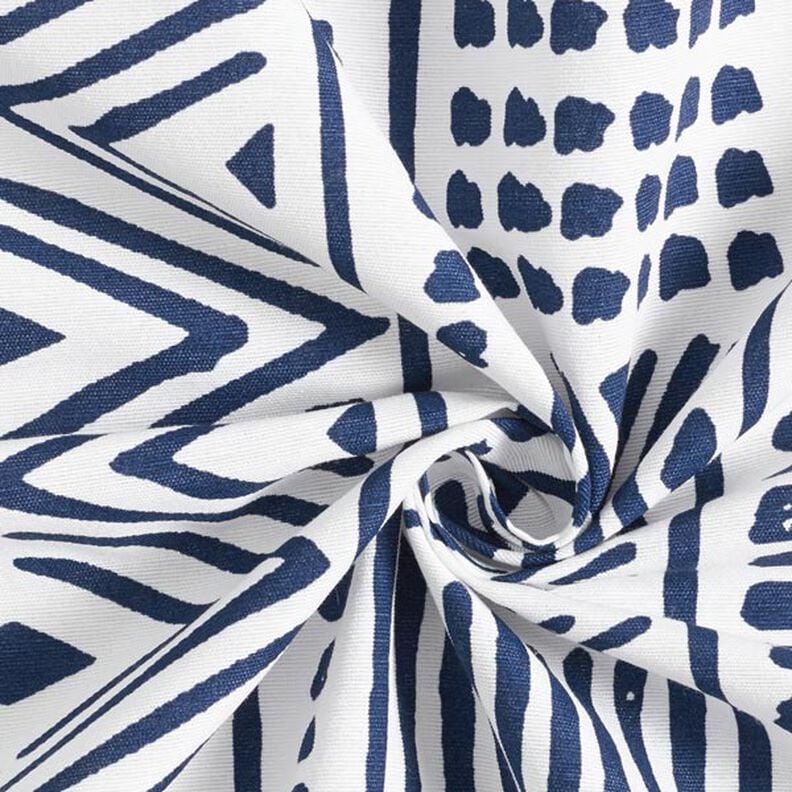 Canvas Decor Fabric Ethnic – navy blue/white,  image number 3
