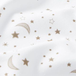 Organic Cotton Jersey Moon and Stars Digital Print – offwhite, 