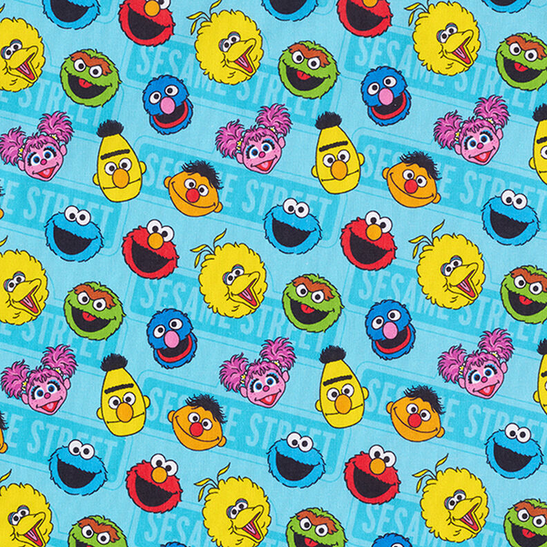 Cotton Poplin Licensed Fabric Sesame Street | Sesame Workshop – turquoise,  image number 1