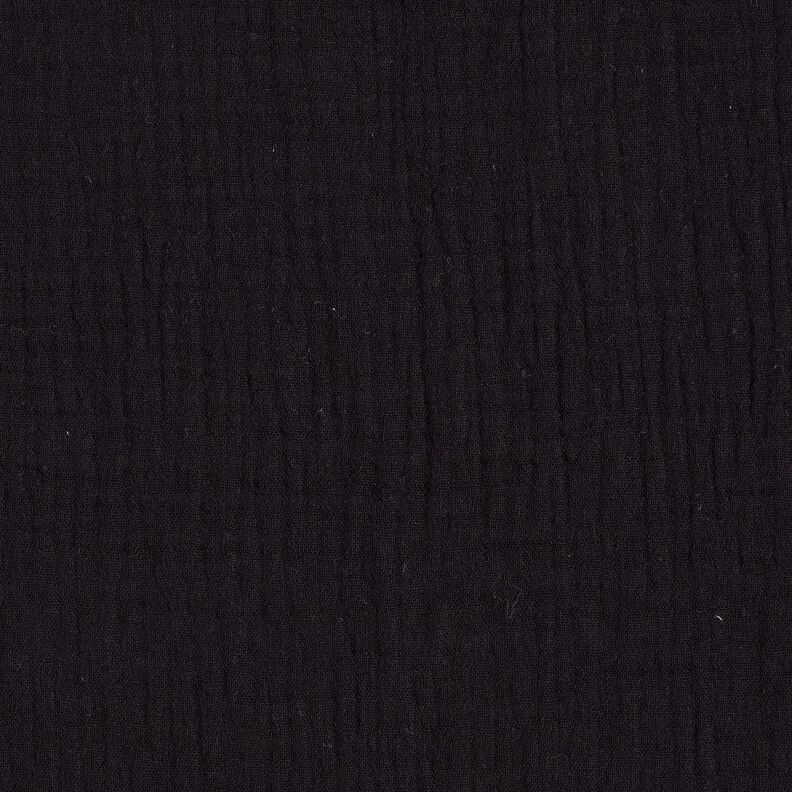 Triple-Layer Cotton Muslin Plain – black,  image number 3