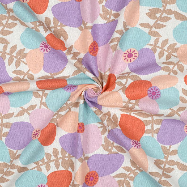 Viscose Linen Blend Lema Poppies | Nerida Hansen – offwhite/eucalyptus,  image number 3
