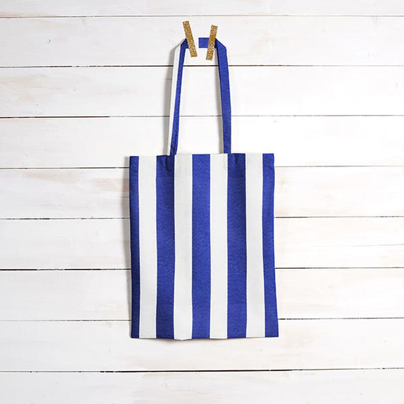 Decor Fabric Canvas Stripes – blue/white,  image number 6