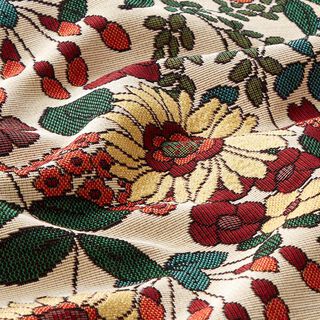 Decor Fabric Tapestry Fabric retro flowers – petrol, 
