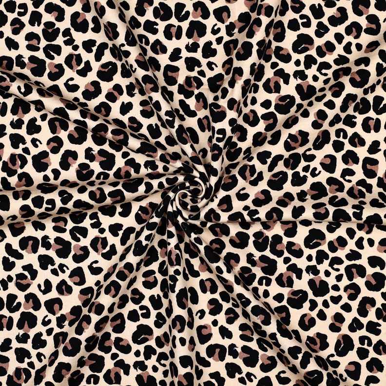 French Terry small leopard print Digital Print | Poppy Fabrics – light beige/light brown, image number 3