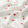 Double Gauze/Muslin embroidered cherries | Poppy Fabrics – white/fire red,  thumbnail number 2