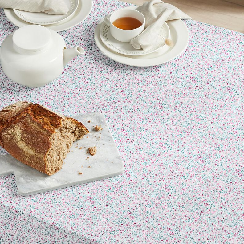 Cotton Poplin delicate flowers – peppermint/pastel violet, image number 7