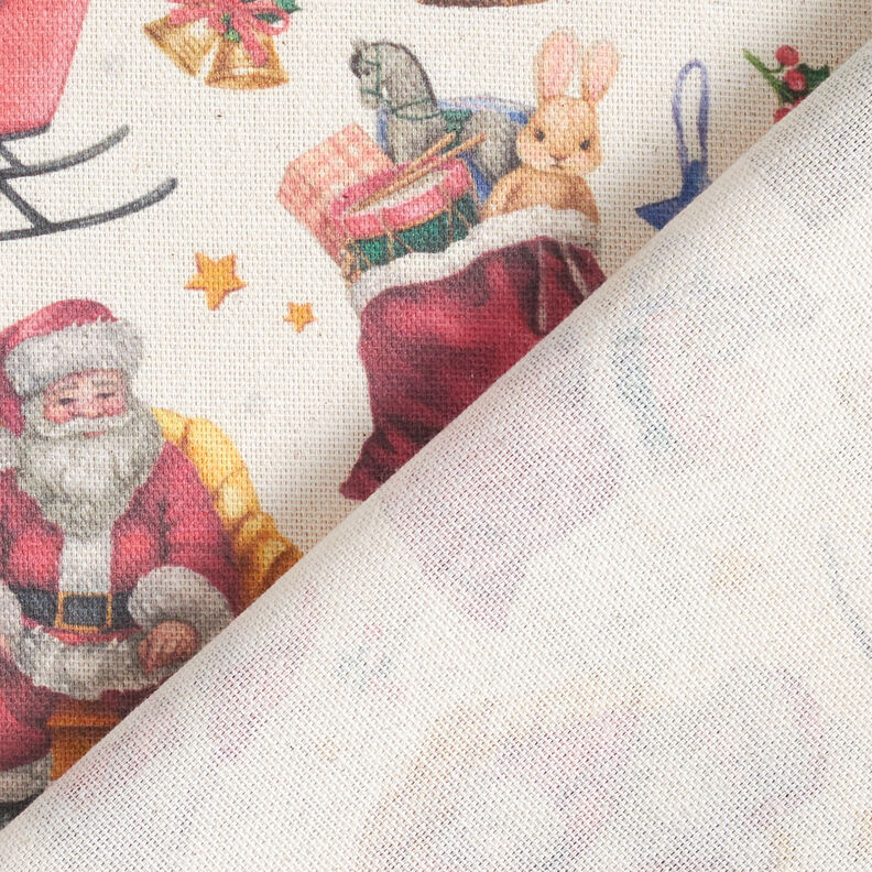 Decor Fabric Half Panama nostalgic Christmas time – natural/red, image number 4