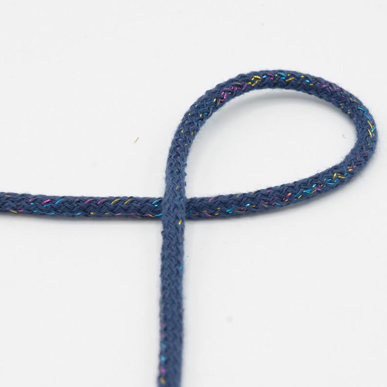 Cotton cord Lurex [Ø 5 mm] – denim blue,  image number 1