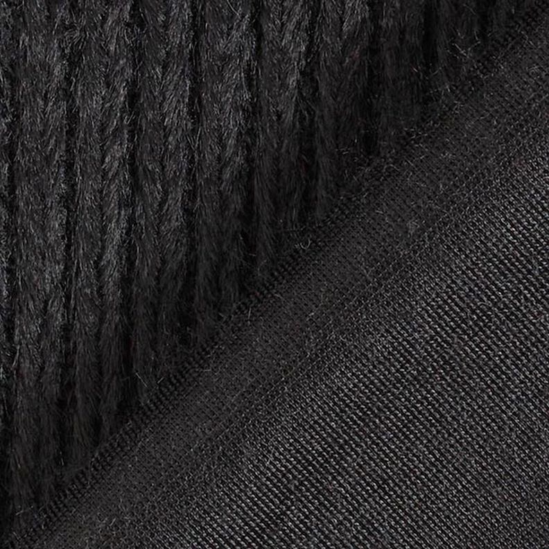 cable knit faux fur – black,  image number 4