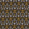 Cotton Cretonne climbing flowers – black/curry yellow,  thumbnail number 1