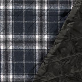 Quilted Fabric checked – midnight blue/stone grey, 