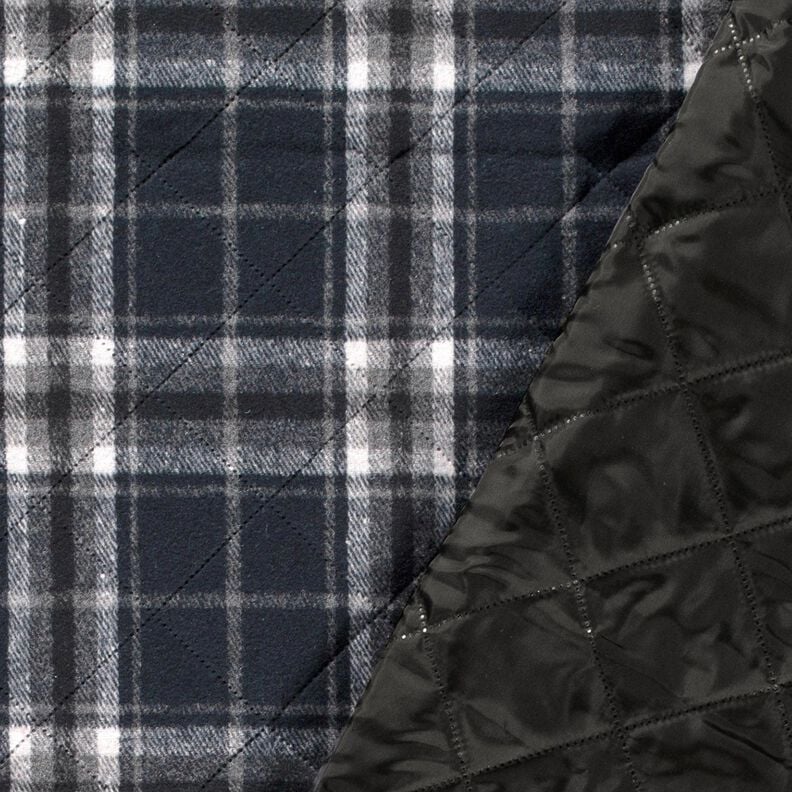 Quilted Fabric checked – midnight blue/stone grey, image number 2