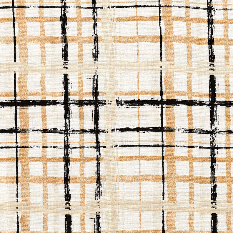 Abstract check linen viscose blend – natural/beige,  image number 1