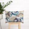 Decor Fabric Half Panama abstract plant – blue/copper,  thumbnail number 7
