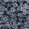 Viscose Linen Blend sketched flowers – midnight blue/white,  thumbnail number 5