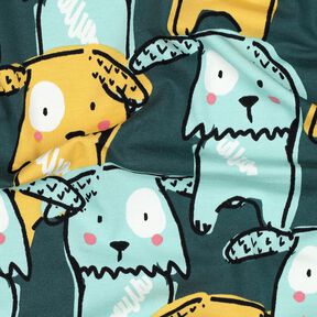 Cotton Jersey floppy-eared dogs | Poppy Fabrics – dark green, 