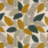 Decor Fabric Half Panama large leaves – green/natural,  thumbnail number 1