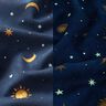 Decor Fabric Glow in the dark night sky – gold/navy blue,  thumbnail number 3