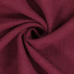Linen fabric ramie mix stonewashed, heavy quality – burgundy, 