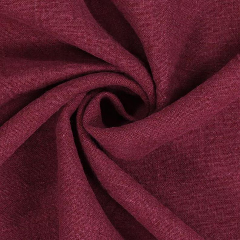 Linen fabric ramie mix stonewashed, heavy quality – burgundy,  image number 2